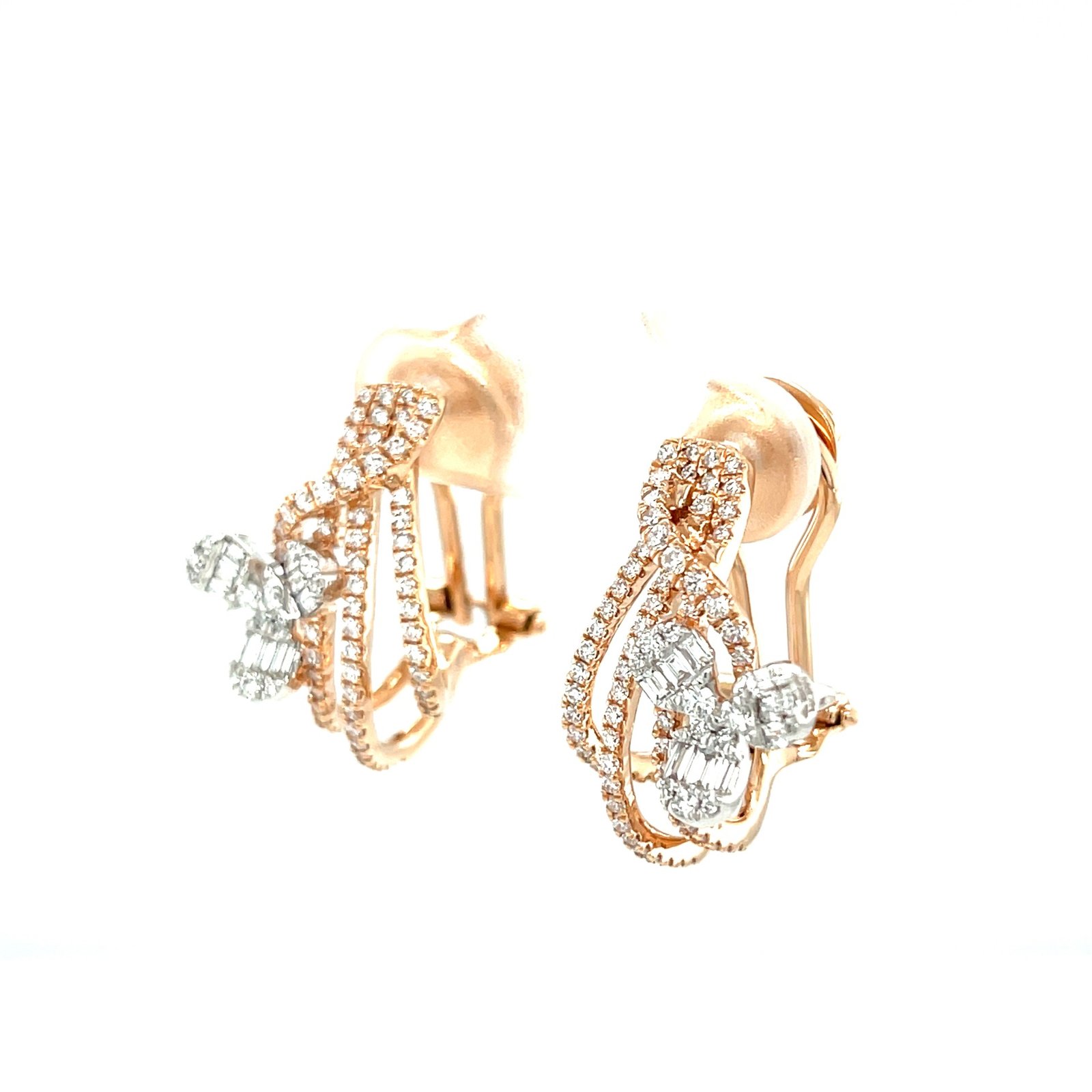 Luxe Diamond Hoop Earrings with Intertwined Design